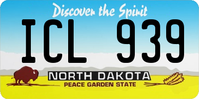 ND license plate ICL939