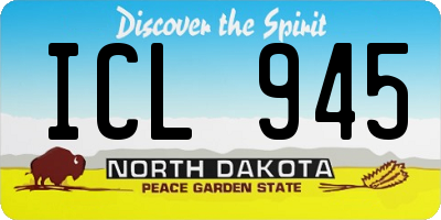 ND license plate ICL945