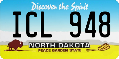 ND license plate ICL948