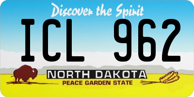 ND license plate ICL962