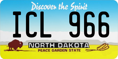 ND license plate ICL966