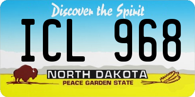 ND license plate ICL968