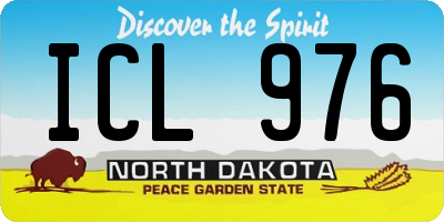 ND license plate ICL976