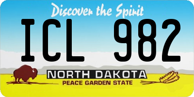 ND license plate ICL982