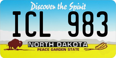 ND license plate ICL983