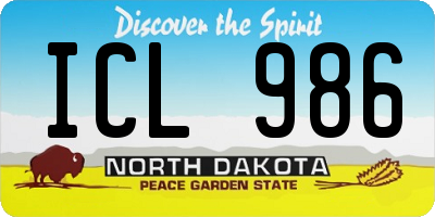 ND license plate ICL986