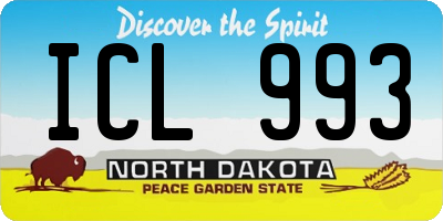 ND license plate ICL993