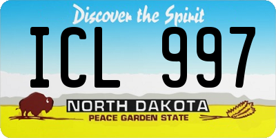 ND license plate ICL997