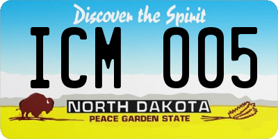 ND license plate ICM005