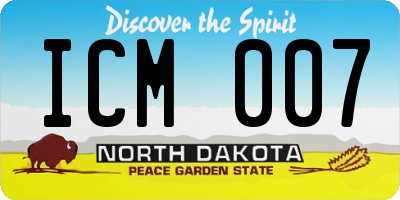 ND license plate ICM007