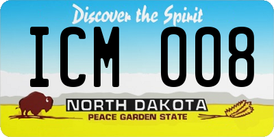 ND license plate ICM008