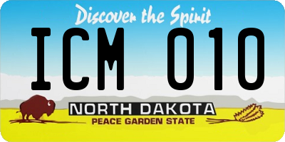 ND license plate ICM010
