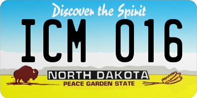 ND license plate ICM016