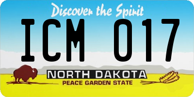 ND license plate ICM017