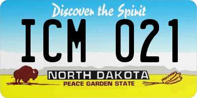 ND license plate ICM021