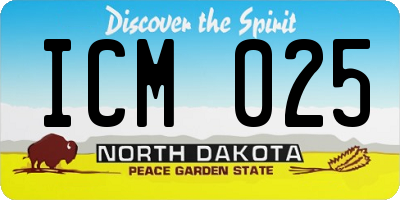ND license plate ICM025