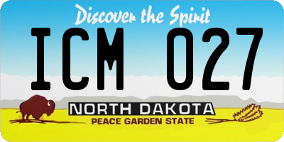 ND license plate ICM027