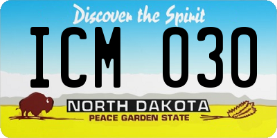 ND license plate ICM030