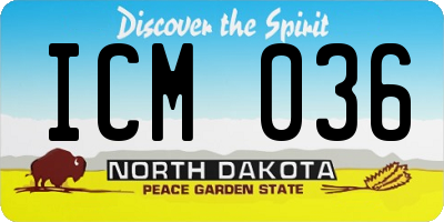 ND license plate ICM036