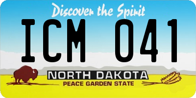 ND license plate ICM041