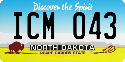 ND license plate ICM043
