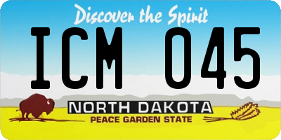 ND license plate ICM045