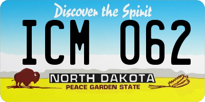 ND license plate ICM062