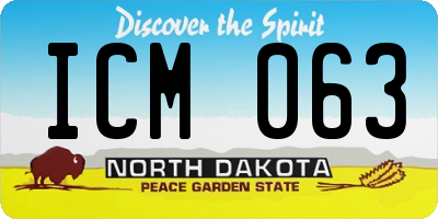 ND license plate ICM063