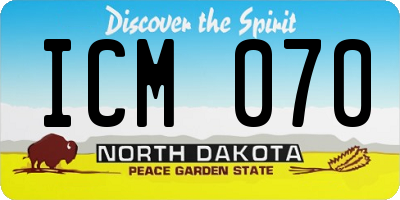 ND license plate ICM070