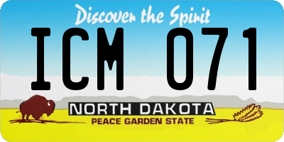 ND license plate ICM071