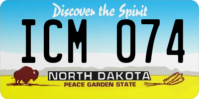 ND license plate ICM074