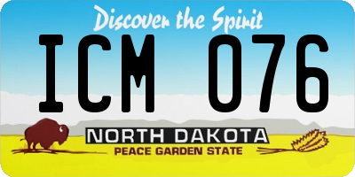 ND license plate ICM076