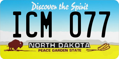 ND license plate ICM077