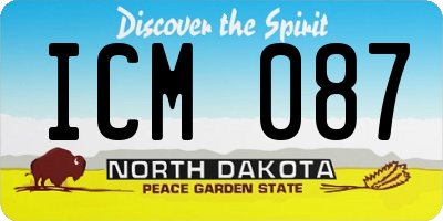 ND license plate ICM087