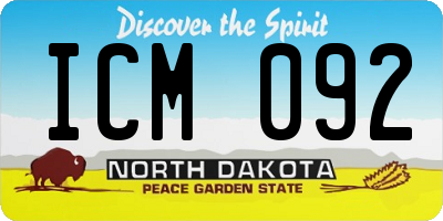 ND license plate ICM092