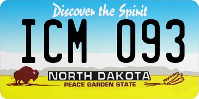 ND license plate ICM093