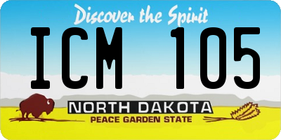 ND license plate ICM105