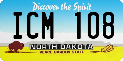 ND license plate ICM108