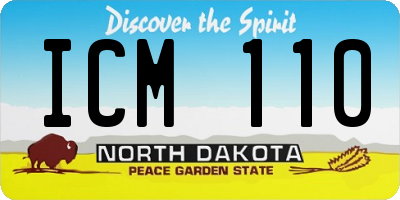 ND license plate ICM110