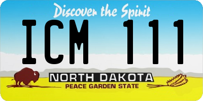 ND license plate ICM111