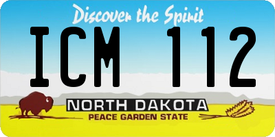 ND license plate ICM112
