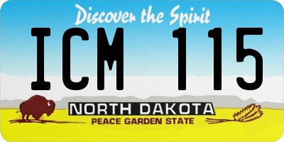 ND license plate ICM115