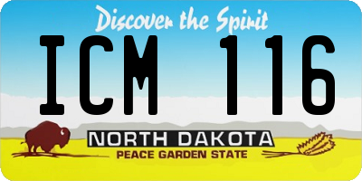 ND license plate ICM116