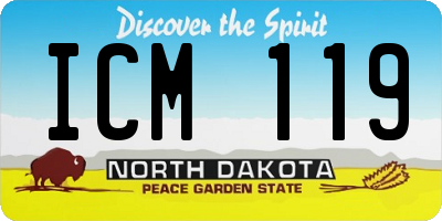 ND license plate ICM119