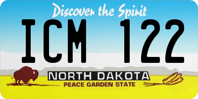 ND license plate ICM122