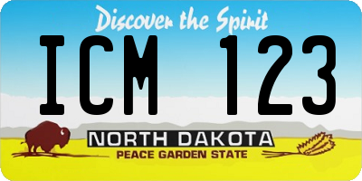 ND license plate ICM123