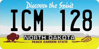 ND license plate ICM128