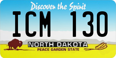 ND license plate ICM130