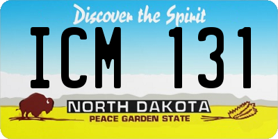 ND license plate ICM131