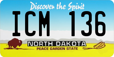 ND license plate ICM136